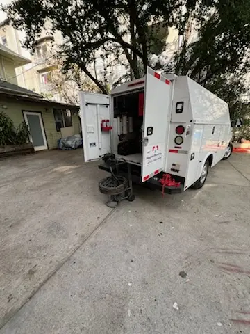Magnet Plumbing service vehicle on-site for Water Heater Repair in Century Gardens Villas